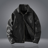 皮衣外套男春秋宽松上衣潮牌痞帅机车皮夹克7701P128加绒138，男装夹克，星座615（原A358-1）