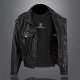 2024皮衣男春秋翻领皮外套青年工装机车皮夹克男装7806P170，男装夹克，星座615（原A358-1）