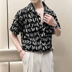 2025新款社会小伙男士时尚潮流百搭短袖衬衫8820-1 P38图片