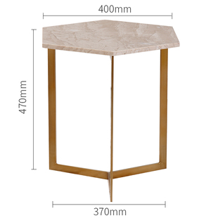 品极简六边形大理石边几边桌铁艺小茶几创意组合可移动客厅沙发新
