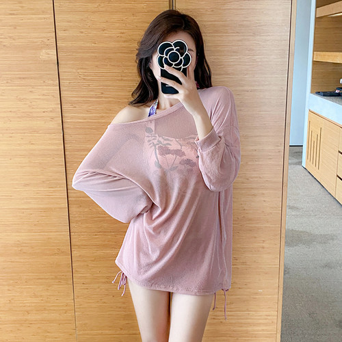 海边度假防晒比基尼三件套