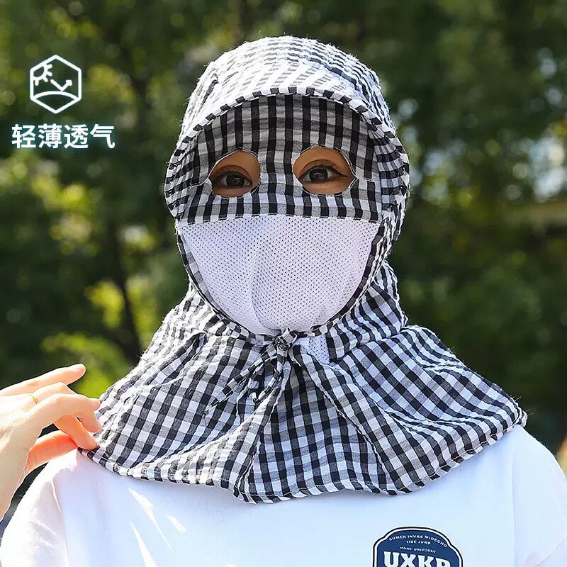 猫眼遮阳防晒帽女夏大帽檐采茶户外太阳帽子遮全脸护颈下地干活帽