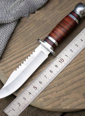 户外小刀开刃刀具 防身 冷兵器格斗战术刀氚气刀随身直刀野外刀