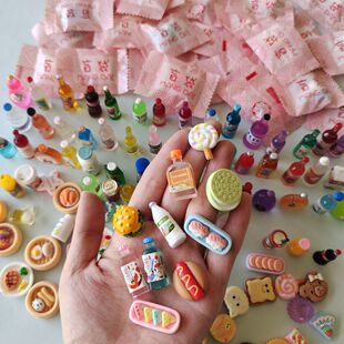 网红迷你超市盲袋仿真食物饮料瓶树脂微缩小摆件儿童礼物玩具盲盒