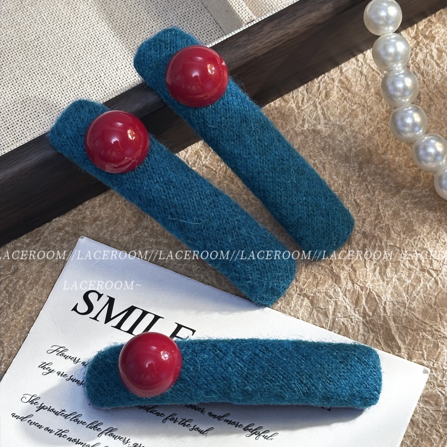 红珠发夹两个装韩系简约撞色发夹女新款高级感前额刘海碎发掰掰夹