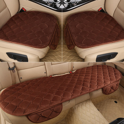 汽车坐垫冬季毛绒面单片三件套