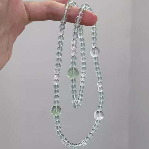 【治愈青山】清透绿萤石净体白水晶多圈三圈手串手链送朋友送闺蜜