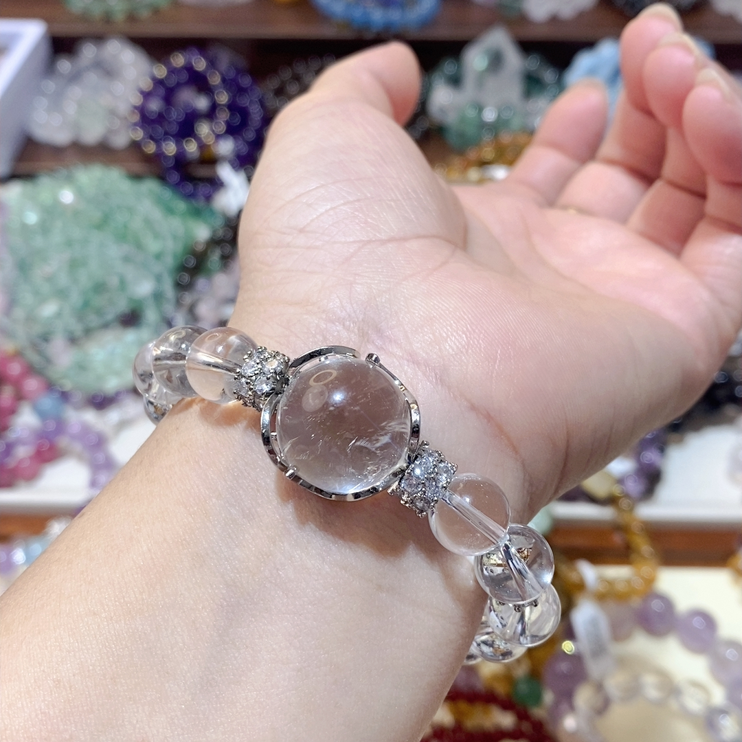 【雨后彩虹】高级感设计款白水晶简约大气手串手链