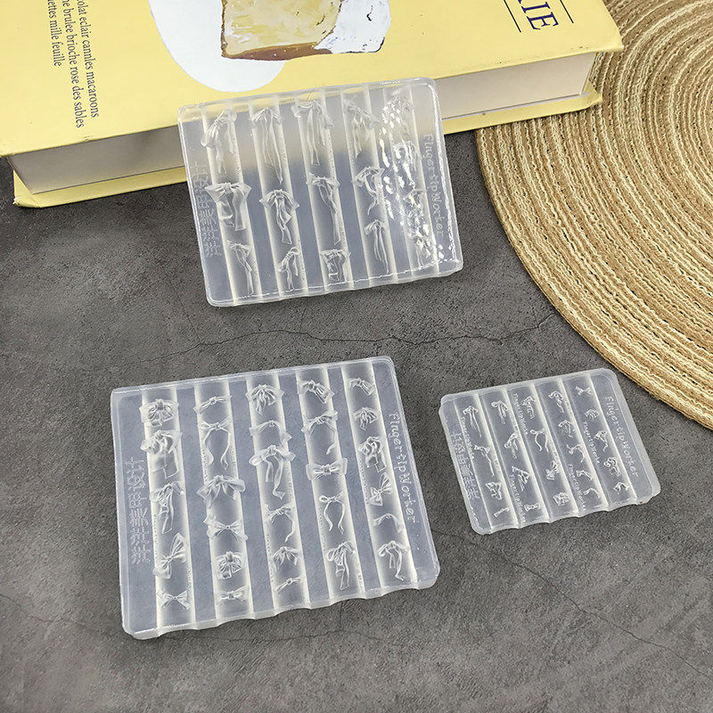 丝带蝴蝶结 美甲硅胶模具高透款diy指甲装饰工具食品级手工翻模