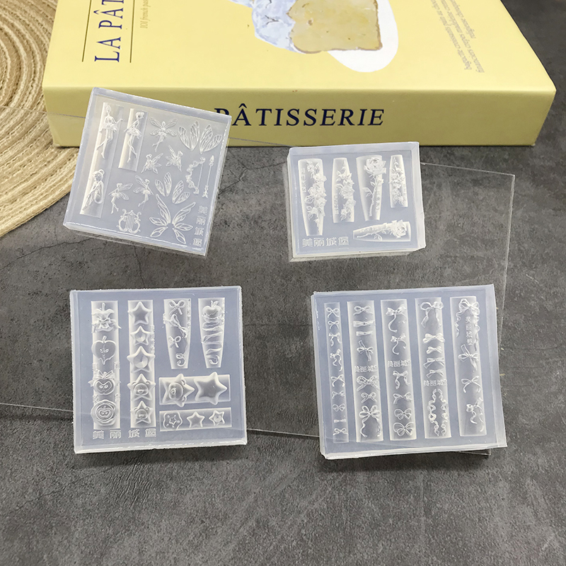 耐氧化高透立体美甲模具精灵翅膀玫瑰苹果星星diy床戴甲装饰模具