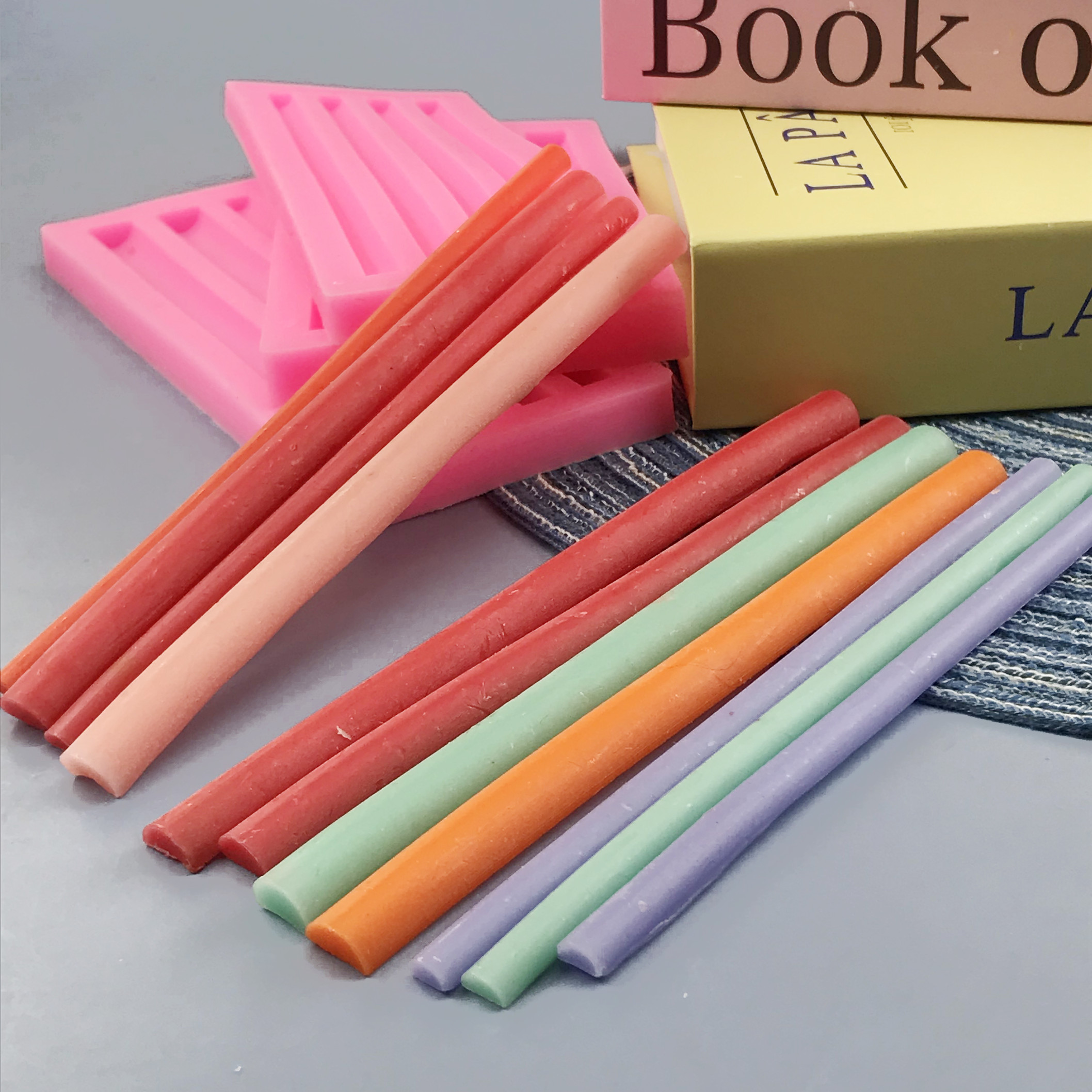 大小蜡棍半圆棍子硅胶模具 翻糖巧克力蛋糕烘培 耐高温硅胶模具