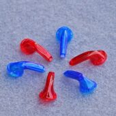 diy平头耳机壳平头塞外壳兼容15.4mm单元 mx500红蓝透明壳子 好看