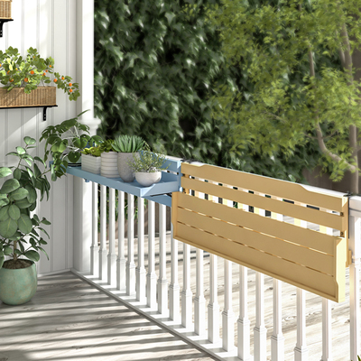 阳台栏杆挂架悬挂式木质多肉盆栽架子室内可折叠花盆架植物摆放架