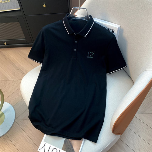 H家、余单！少量现货！商务时尚黑色短袖Polo衫男冰爽棉凉感上衣