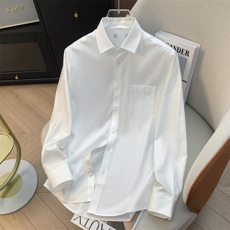 H家、余单！少量现货！95棉 纯白色商务休闲简约百搭纯棉长袖衬衫