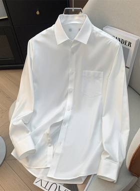 H家、余单！少量现货！95棉 纯白色商务休闲简约百搭纯棉长袖衬衫