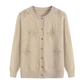 外衣中年妈妈衣服上衣女长袖 中老年奶奶春秋装 毛衣外套薄针织开衫