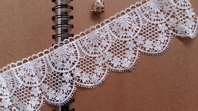 优质精美复古睫毛玫瑰花水溶蕾丝花边娃衣服装辅料刺绣 宽8cm