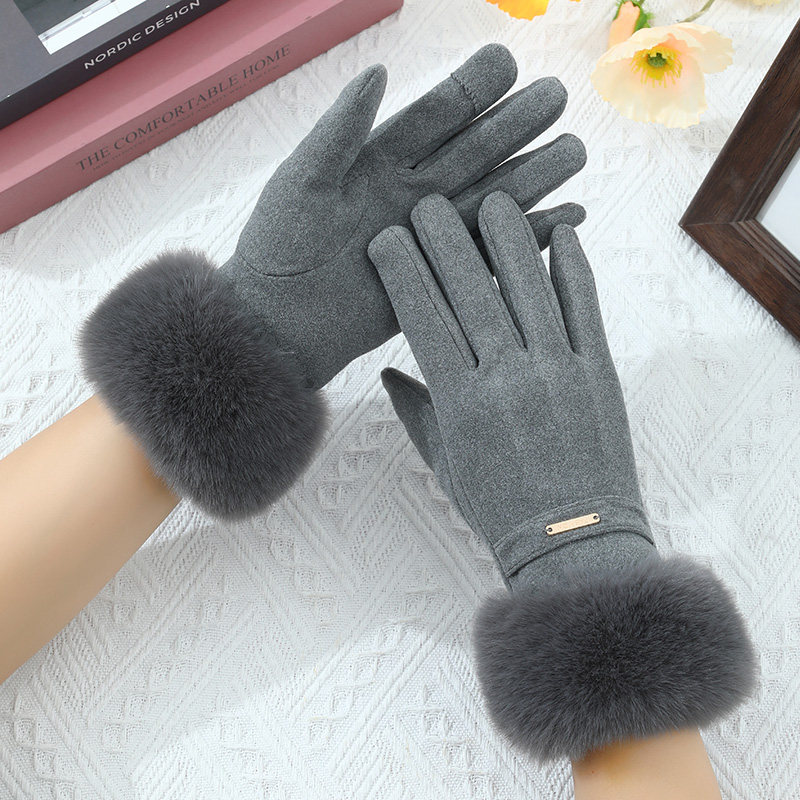 茹慕伊人高品质毛袖口加绒手套