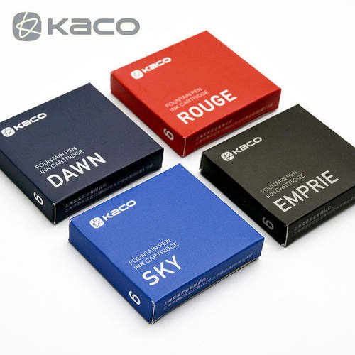 KACO钢笔墨囊锐途初心彩墨短款大容量墨胆蓝色黑色蓝黑色红色墨水