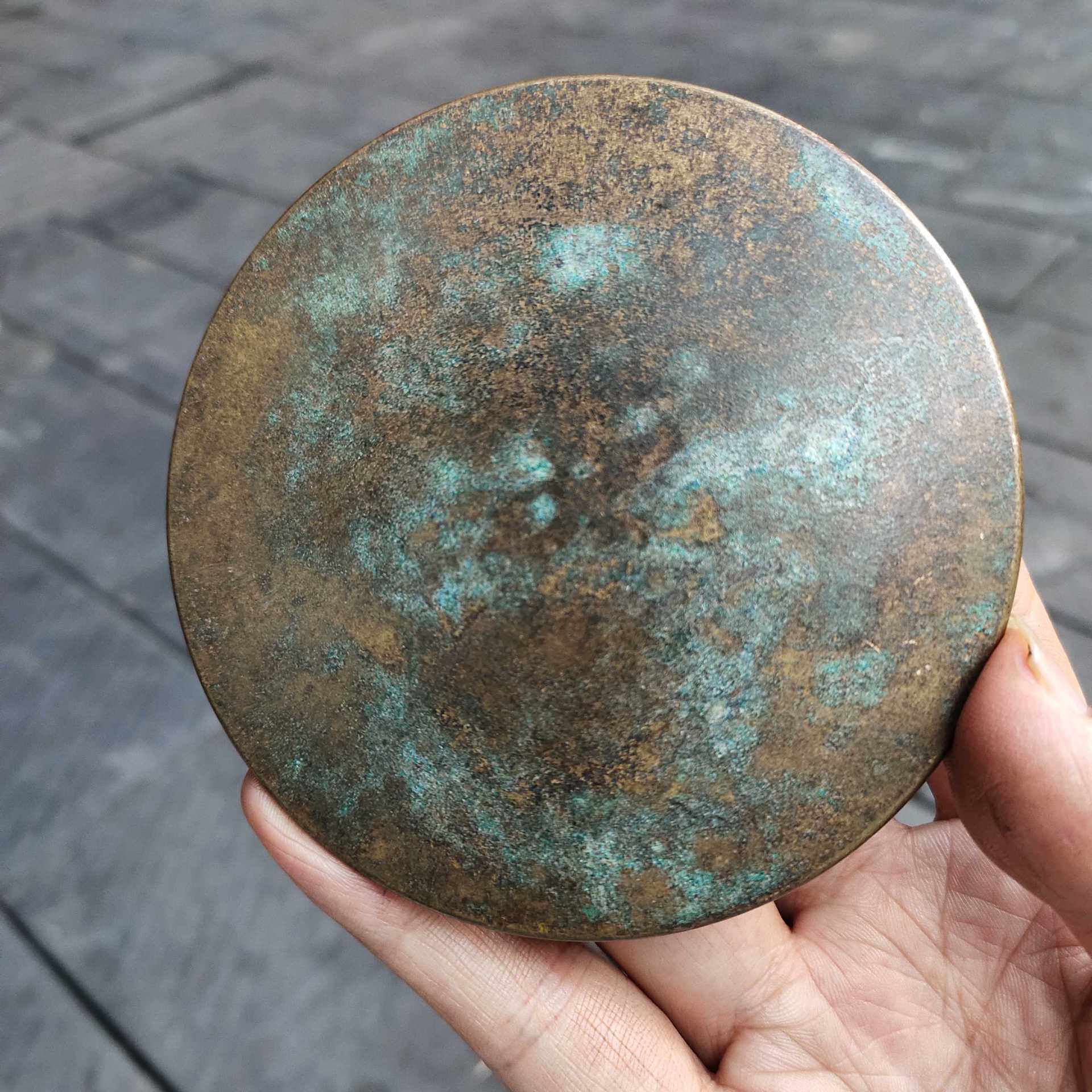 古玩铜器杂项收藏仿古龙凤铜镜家居工艺品摆件