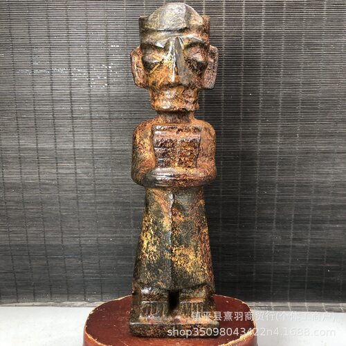 大量做旧仿古红山文化陨石玛雅文化摆件铁陨石工艺品直播货源