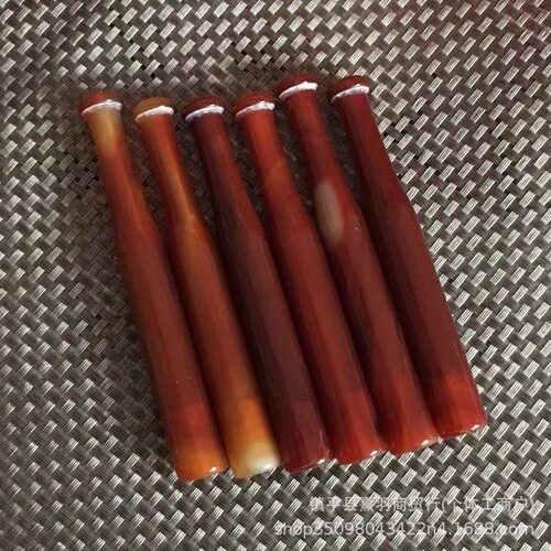 大量各型号红绿白玛瑙烟嘴烟袋玉石烟嘴老实管式烟具配件处理