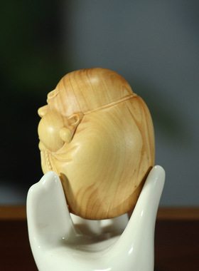 黄杨木雕家居装饰茶宠摆件手把件木质雕刻工艺品人物禅衣达摩祖