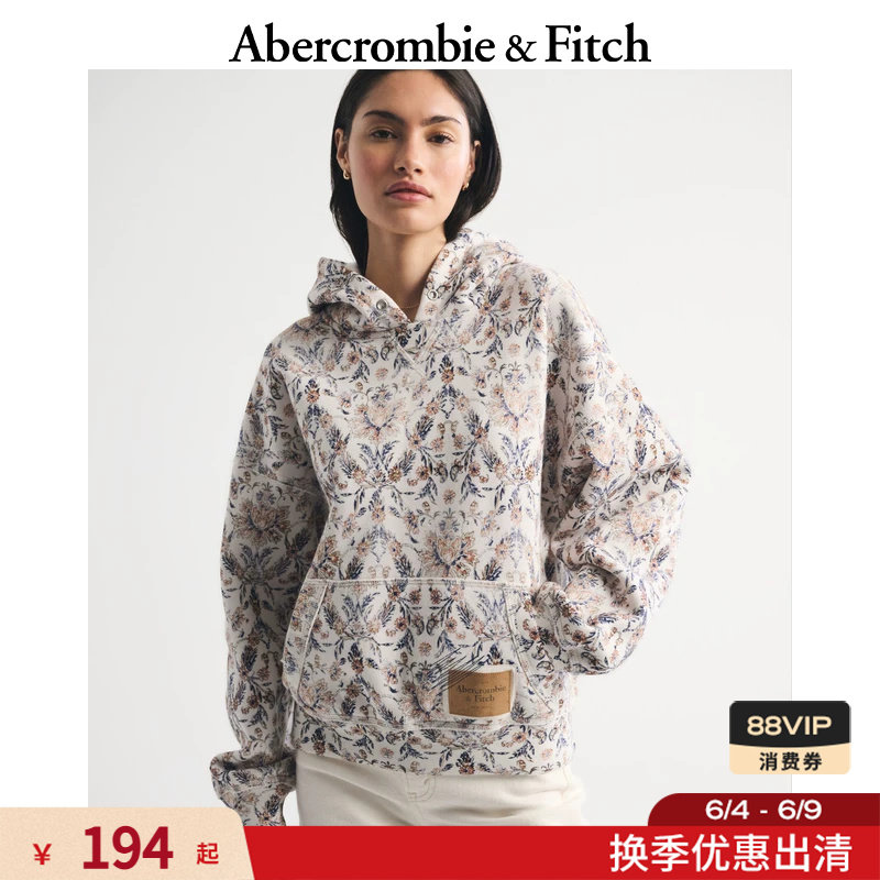 AF美式经典抓绒经典廓形LOGO连帽卫衣上衣25冬季女装152-5501
