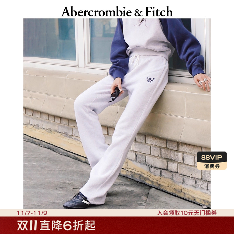 【显瘦微喇】AF女装25秋冬新款百搭LOGO抓绒运动卫裤长裤147-5116