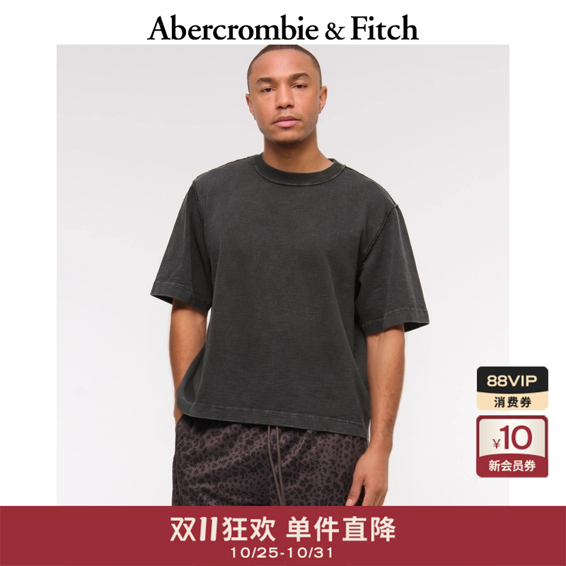 AF男装25夏季美式复古棉质做旧宽松圆领短袖T恤上衣124-5126