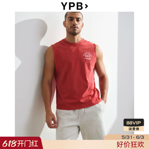 AF旗下YPB美式健身图案无袖背心运动T恤上衣26夏男装118-6090