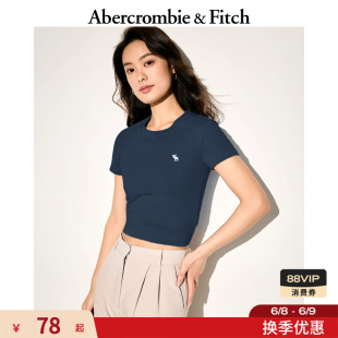 AF经典小麋鹿图案美式百搭修身短袖T恤25夏季女装139-5273