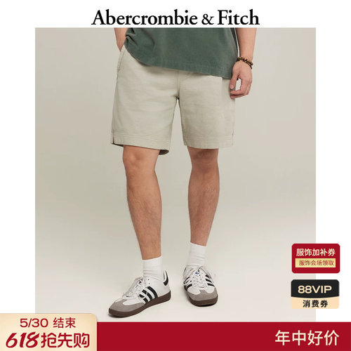 AF美式休闲通勤直筒黄色多色舒适五分裤短裤26夏新款男装128-6086