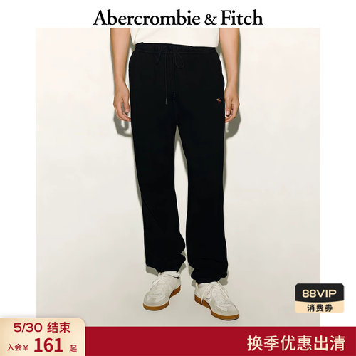 AF经典小麋鹿图案经典美式抓绒束脚卫裤长裤25秋冬男装134-5043