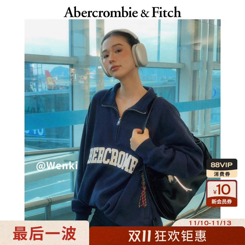 【美式街头】AF女装25秋冬新款美式LOGO宽松抓绒卫衣152-5427