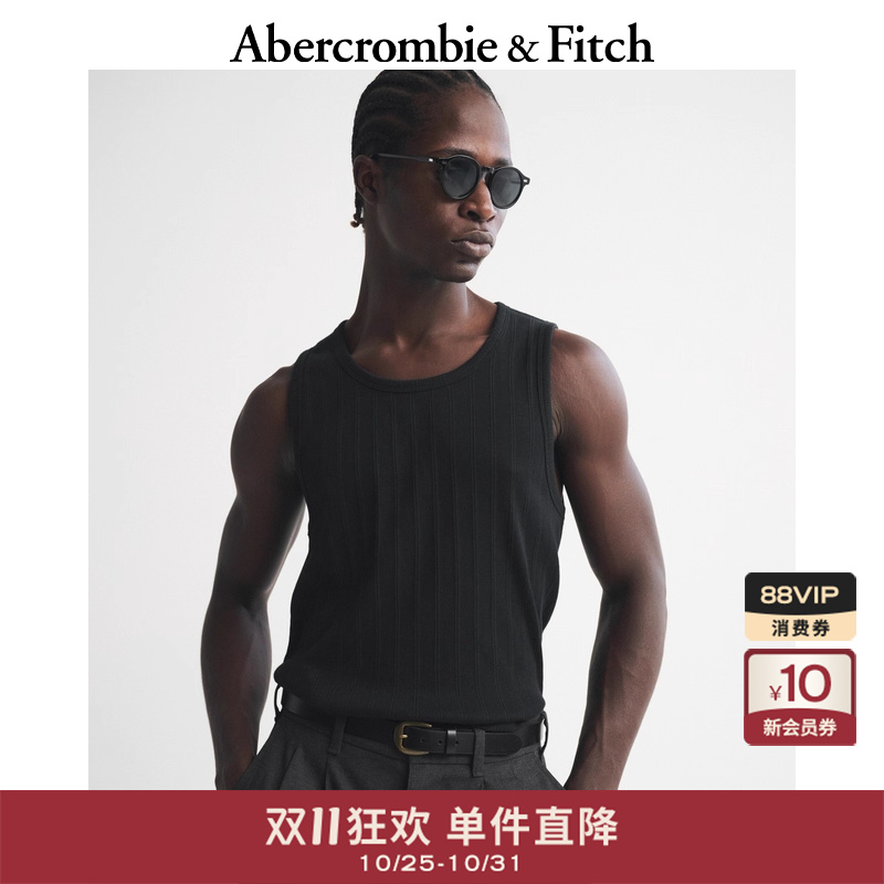 AF男装25秋季新款美式舒适百搭罗纹宽松圆领背心打底上衣124-5764