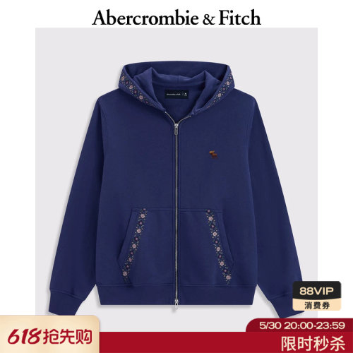 AF经典小麋鹿图案毛圈布连帽卫衣