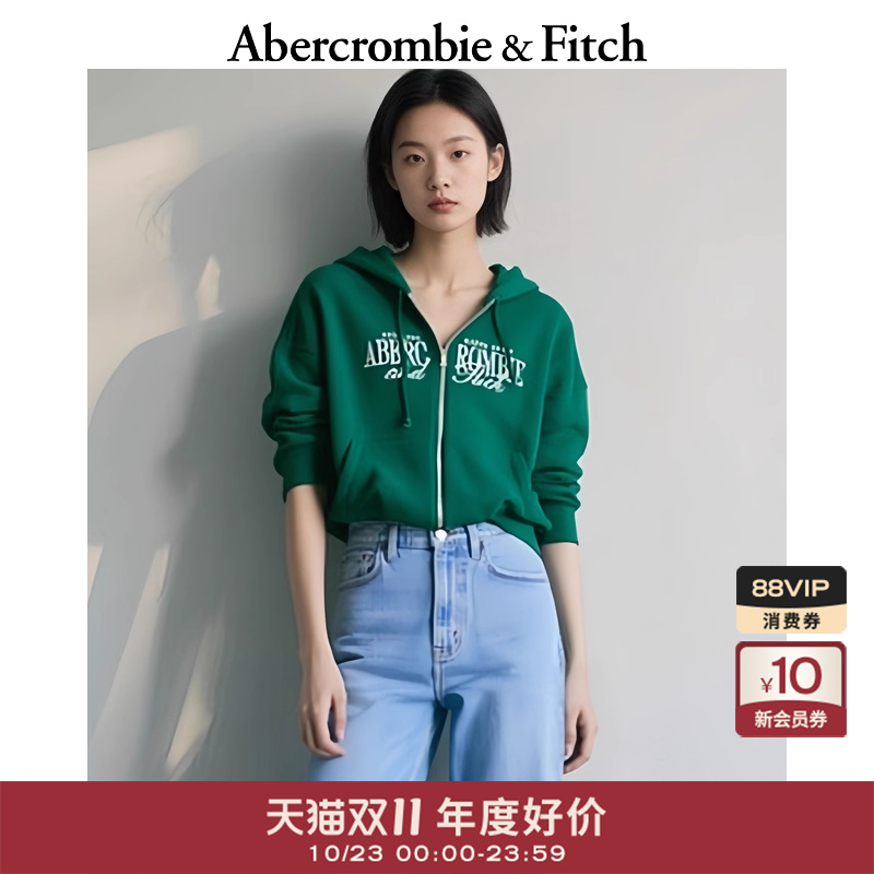 【经典LOGO】AF女装25秋冬新款美式宽松卫衣连帽外套185-5011
