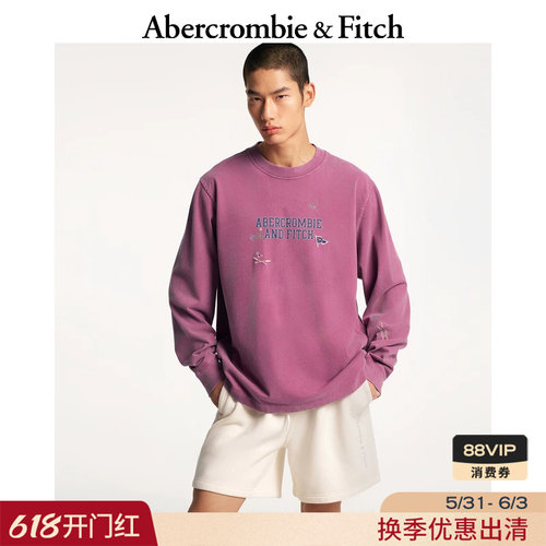 AF美式重磅LOGO长袖T恤男新款