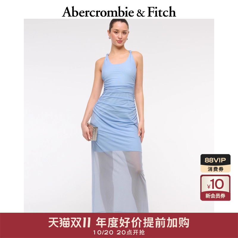 AF女装25夏季美式性感辣妹度假风薄纱修身无袖连衣裙159-6230