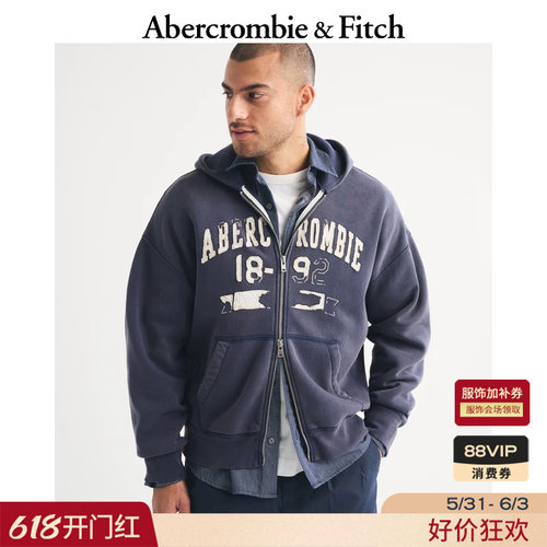 【经典复刻】AF美式重磅抓绒LOGO卫衣外套26春男装女装122-6143
