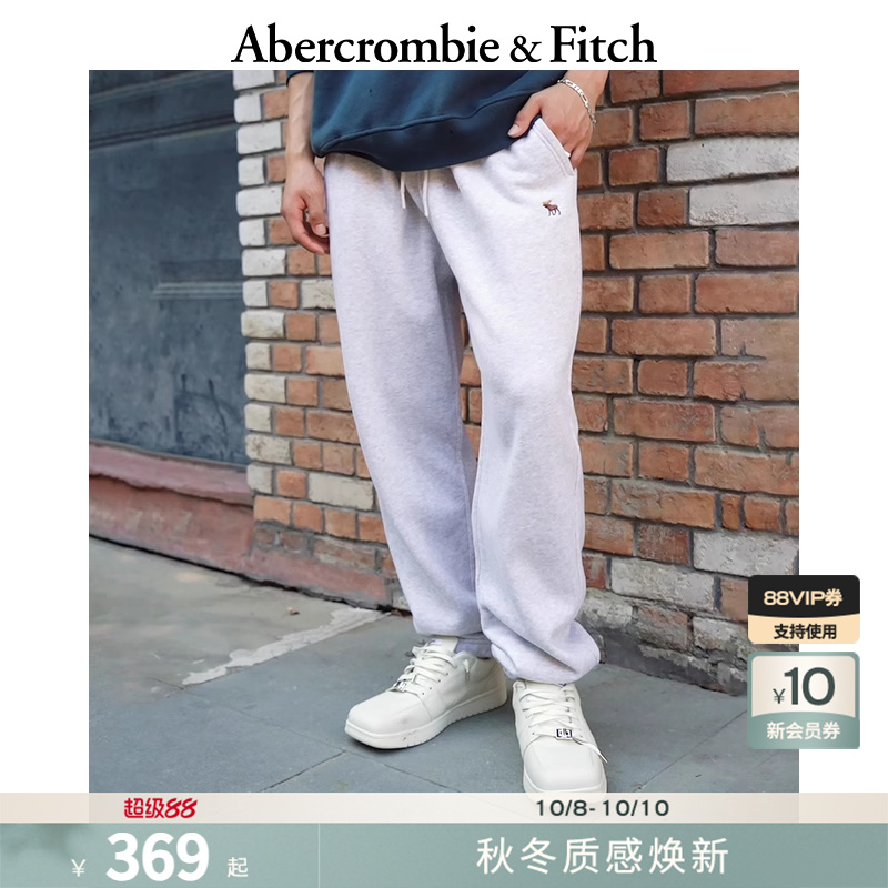 AF经典小麋鹿图案男装25秋冬新款松紧腰抓绒运动卫裤134-5043