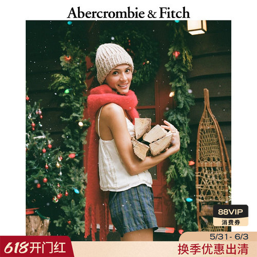 AF女装25秋季美式珠串修身V领可调节肩带吊带上衣140-5314