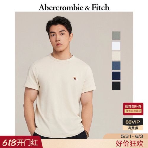 AF经典小麋鹿图案情侣柔软棉质短袖T恤上衣26春夏男装124-6014