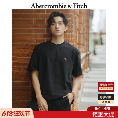 AF经典小麋鹿图案情侣重磅纯棉短袖T恤上衣26春夏男装124-6005