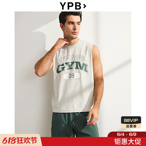 AF旗下YPB美式复古健身图案无袖背心运动T恤上衣26春男装118-6037