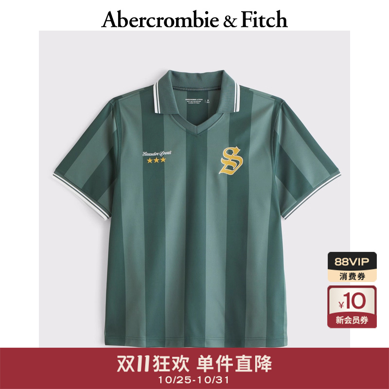 AF男装25夏季美式复古泽西风Polo衫宽松球衣短袖T恤124-5286