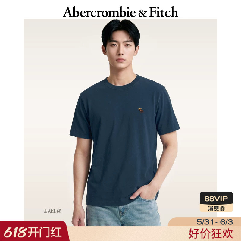 AF经典小麋鹿图案情侣重磅棉质短袖T恤上衣26春夏男装124-6003