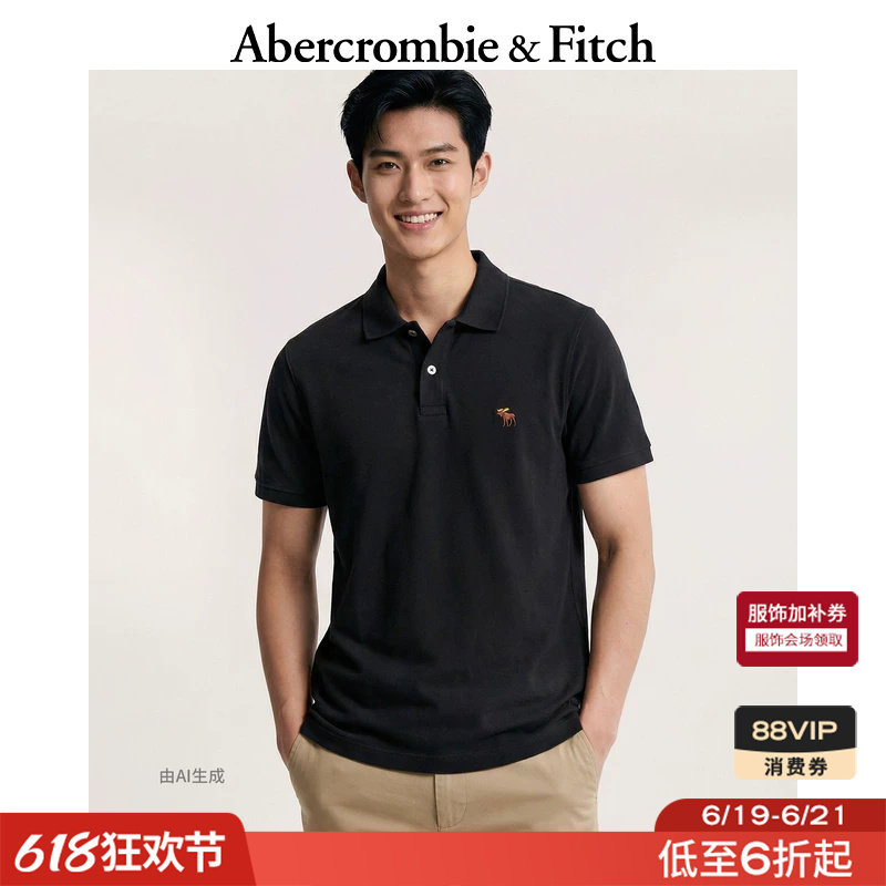 AF经典小麋鹿图案美式复古通勤百搭短袖POLO衫26春夏男装124-6035 - 实物图